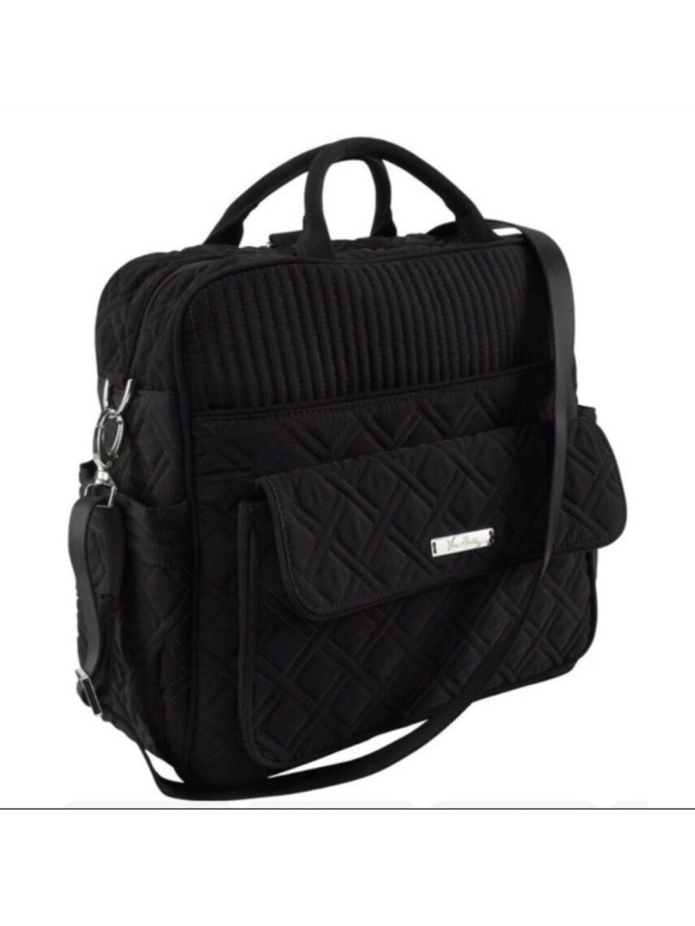 Vera Bradley Black Quilted Diaper Bag Convertible